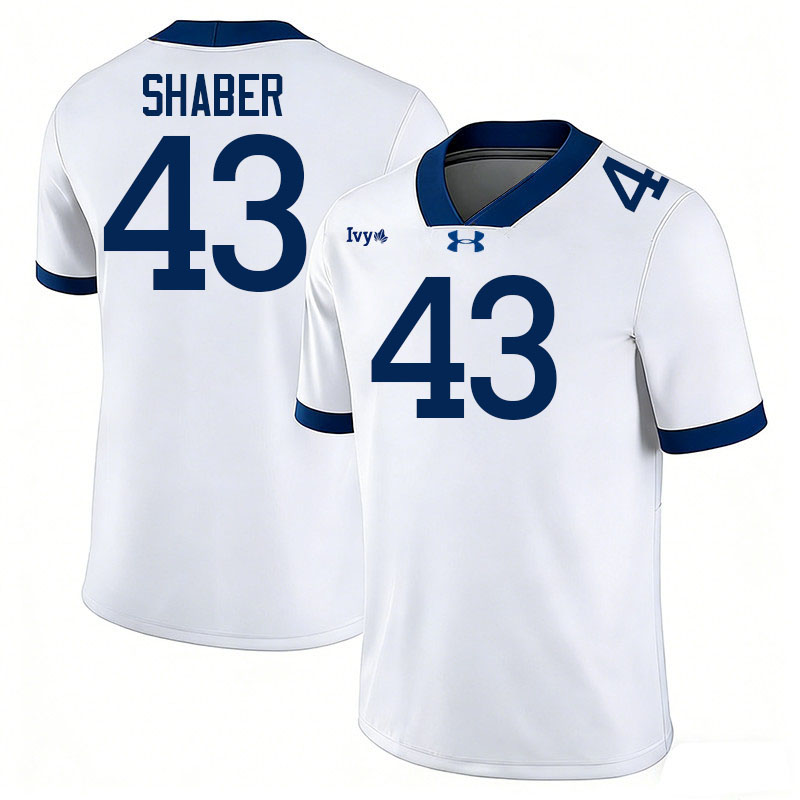 Yale Bulldogs #43 Micaiah Shaber College Football Jerseys,Uniforms Stitched-White